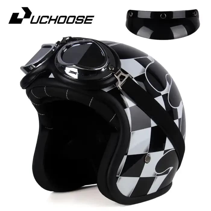 USalle de bain OSE-Casque de moto rétro en cuir PU