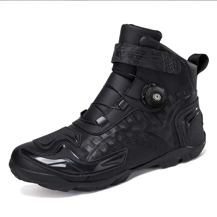 Chaussures de moto en cuir microfibre