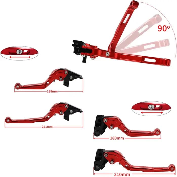 Leviers d'embrayage de frein réglables en aluminium CNC pour moto, extrémités de poignée de guidon,