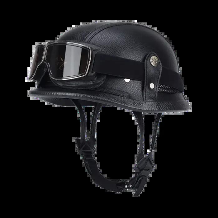 Casque en cuir demi-coque fait main pour hommes et femmes