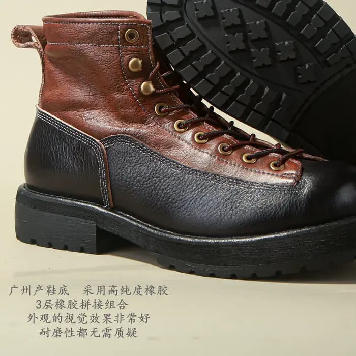 Bottes de travail montantes pour hommes style Amekaji