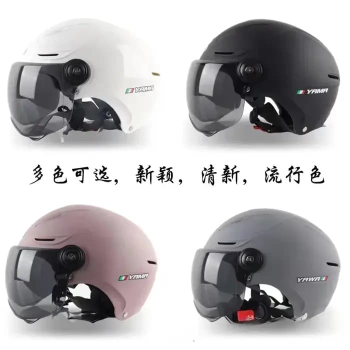 Casque de moto électrique adulte demi-casque Scooter moteur Crash casque moto vélo parasol Protection solaire