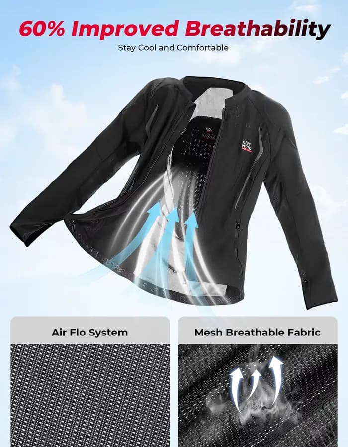 Blouson de protection respirant en maille avec 7 protections CE pour hommes et femmes