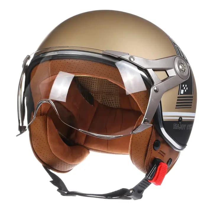 Casque de Moto Vintage BLD Jet avec visière