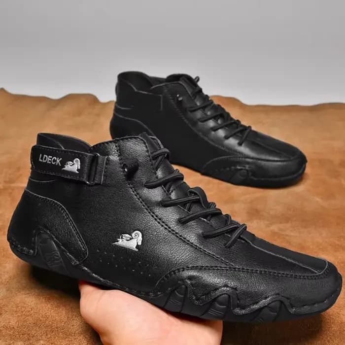 Bottes de moto en cuir pour hommes