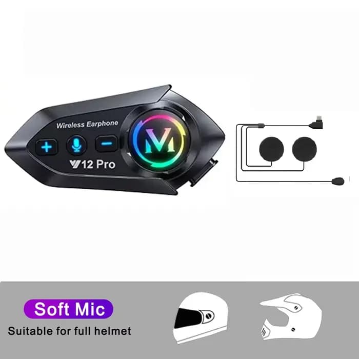 Intercom pour casque de moto 1/2x, portée 500M, pour 2 motards, interphone moto, partage de musique,