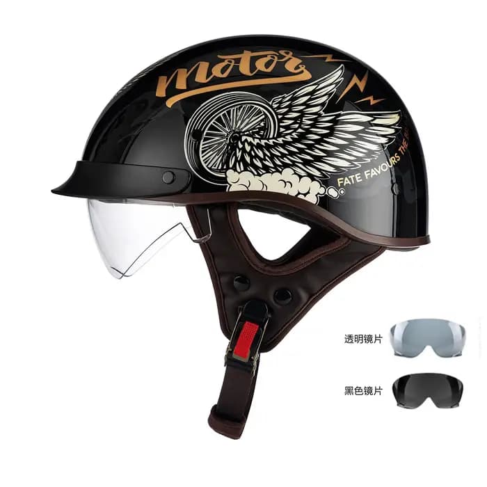 Casque Demi-Coque Rétro pour Hommes et Femmes, Casque de Sécurité pour Moto Électrique, Casque d'Été pour Vélo à Pédales, Style Prince Bowl