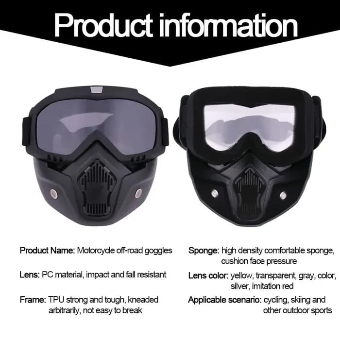 Lunettes de Motocross anti-poussière, réglables, respirantes, protection complète du visage, masque