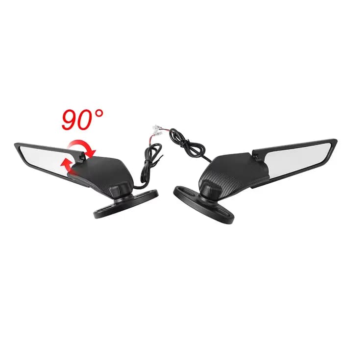 Rétroviseurs latéraux de moto modifiés, ailes coupe-vent réglables et rotatives avec lumière LED pou