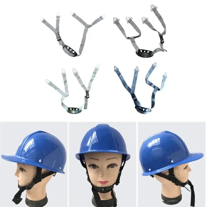 Sangle de menton réglable pour casque avec boucle à dégagement rapide et profilée pour casques de chantier, de moto et de football.
