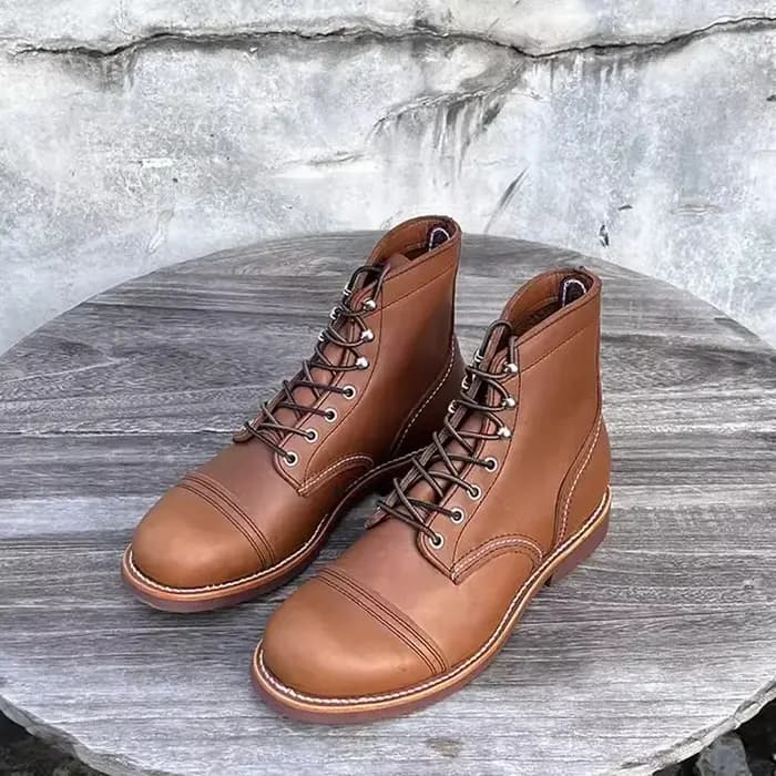 Marque hommes bottes moto ailes faites à la main en cuir véritable affaires