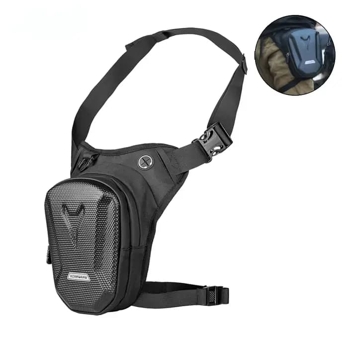 Sac latéral de jambe de moto, coque rigide EVA, sacs de taille décontractés pour l'extérieur, sac à