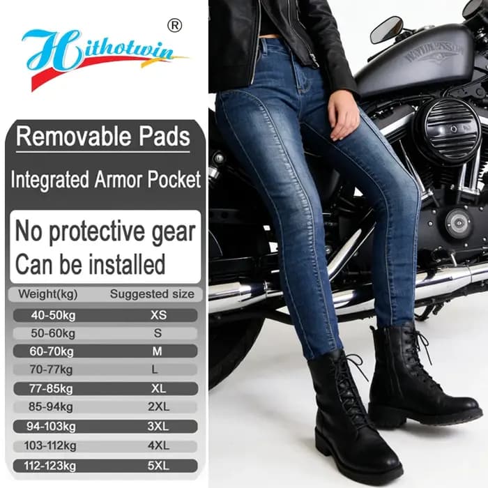 Jeans de protection pour femmes, pantalons de moto bleus, équipement de protection, pantalons de moto 905