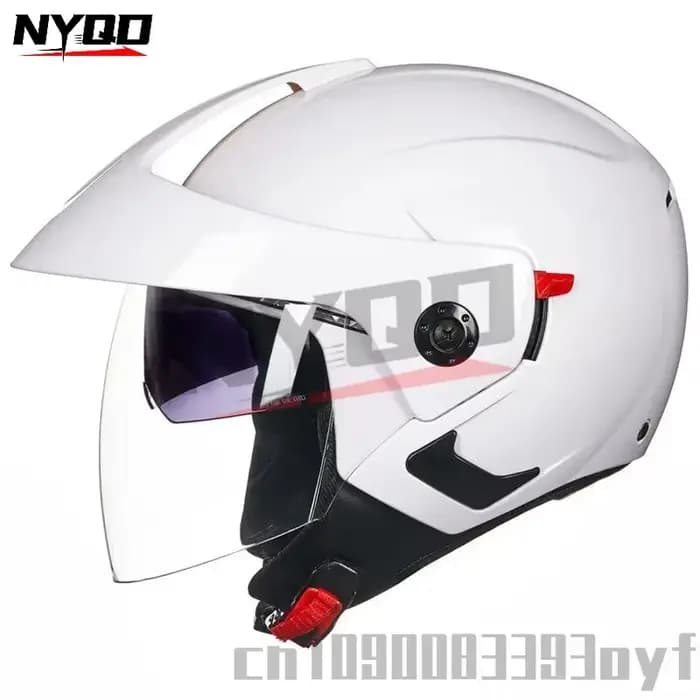 Casque de Moto visage ouvert double lentille