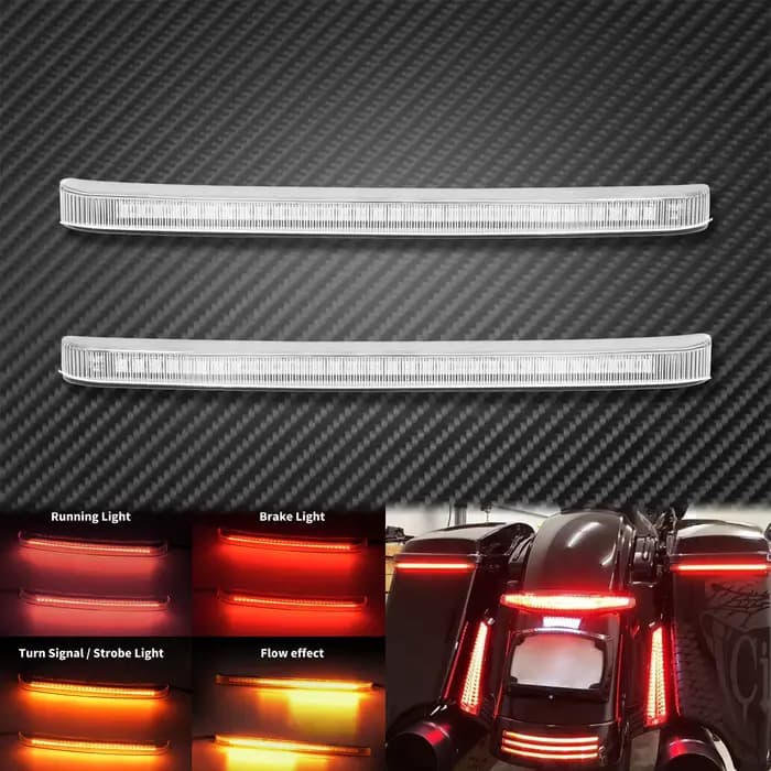 Sac de selle Led pour moto, clignotant coulant, lumière d'accent pour Harley Touring 1997 – 2022 Ele