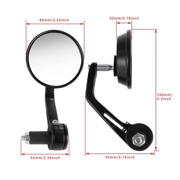 Accessoires de Moto 7/8 "rétroviseurs arrière d'extrémité de barre ronde pour café Racer