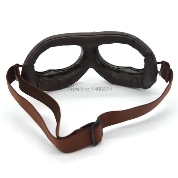 Nouveau Lunettes de moto en cuir Vintage pilote moto rétro Jet casque lunettes