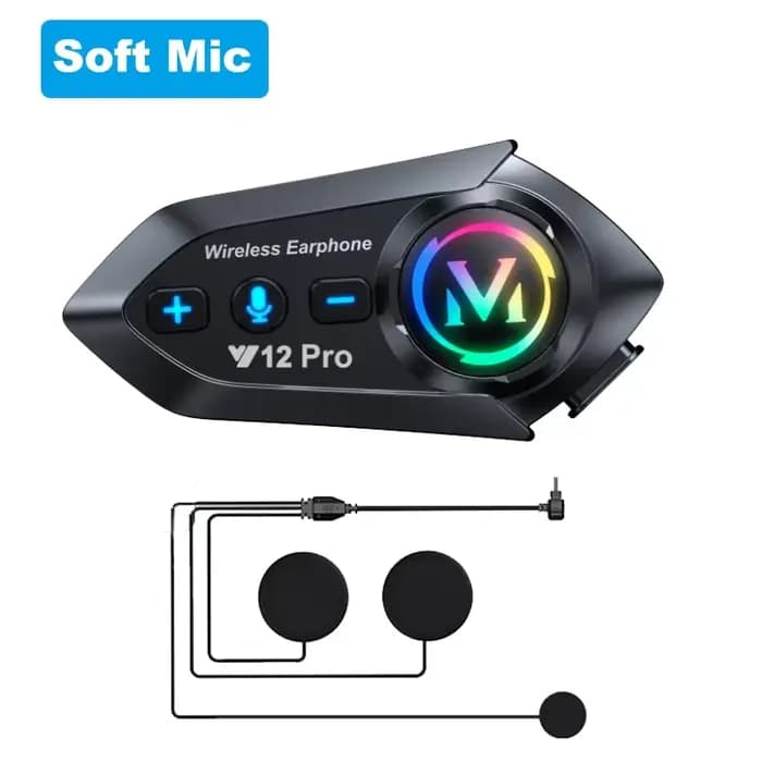 Casque de moto Y12 Pro avec interphone Bluetooth, distance 500 m, assistant vocal, mixage multi-scèn