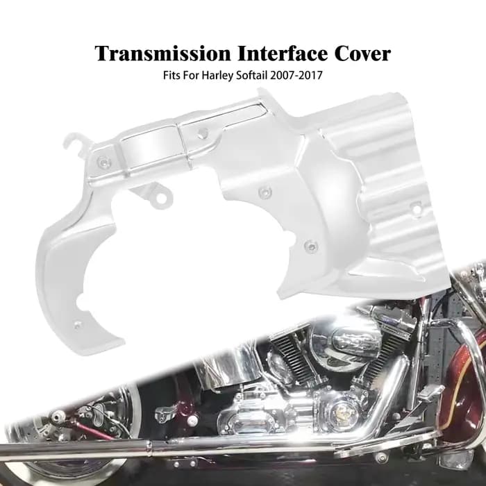 Couvercle d'interface de Transmission de moteur de moto en aluminium chromé CNC pour Harley Softail Deluxe Fat Boy 2007