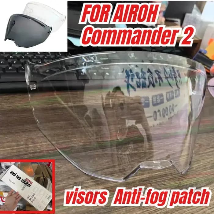Visière pour casque AIROH Commander 2, lentille de casque de moto, patch anti-buée, accessoires pour écran de casque de moto