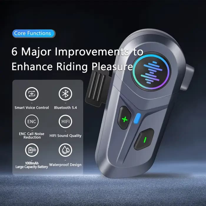 Casque de moto intelligent à commande vocale BT 5.4