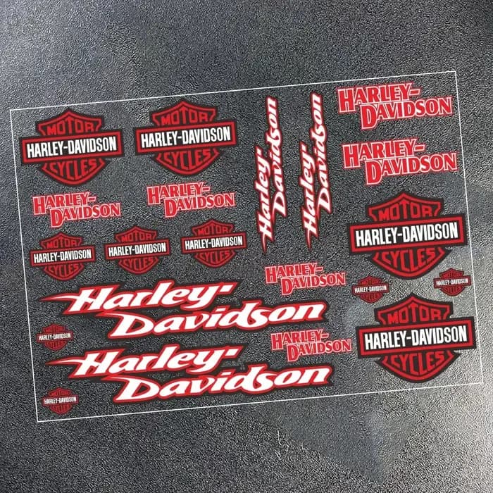 Ensemble d'autocollants emblèmes Harley Davidson - Lettres adhésives réfléchissantes pour la décoration DIY de moto et de casque