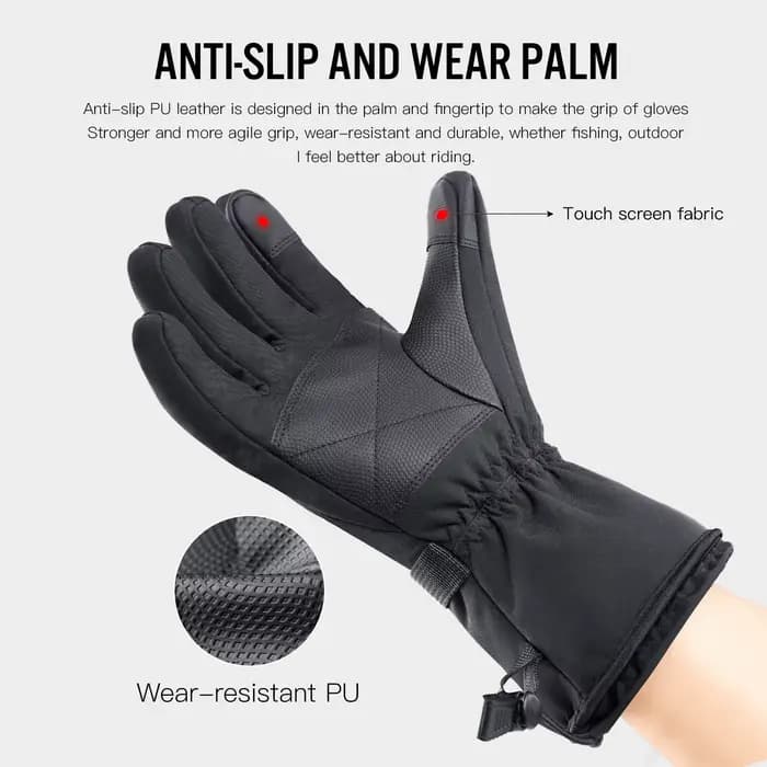 Gants chauffants électriques Moto hiver Moto gants chauffants chaud imperméable Rechargeable chauffage gants thermiques pour motoneige