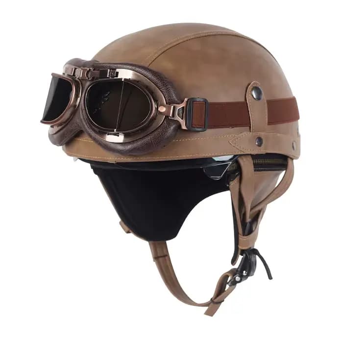 Casque de moto en cuir Vintage Casco