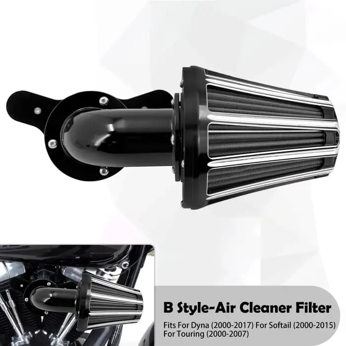 Nettoyeur d'admission de filtre à air noir pour moto
