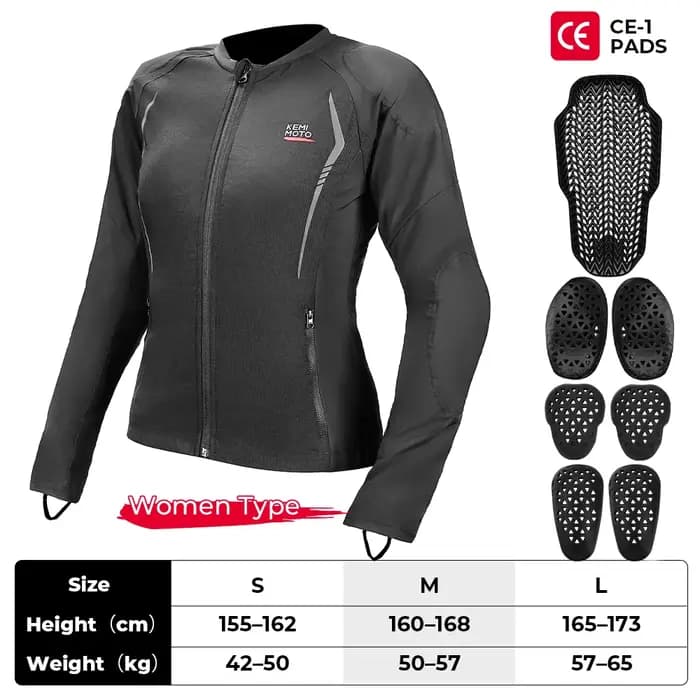 Veste d'armure de moto unisexe