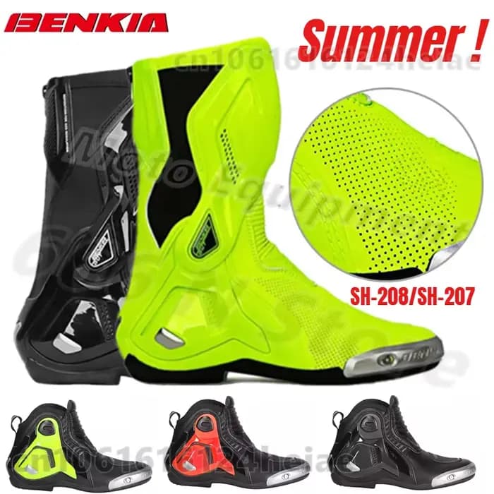 Bottes de moto perforées respirantes BENKIA SH-208