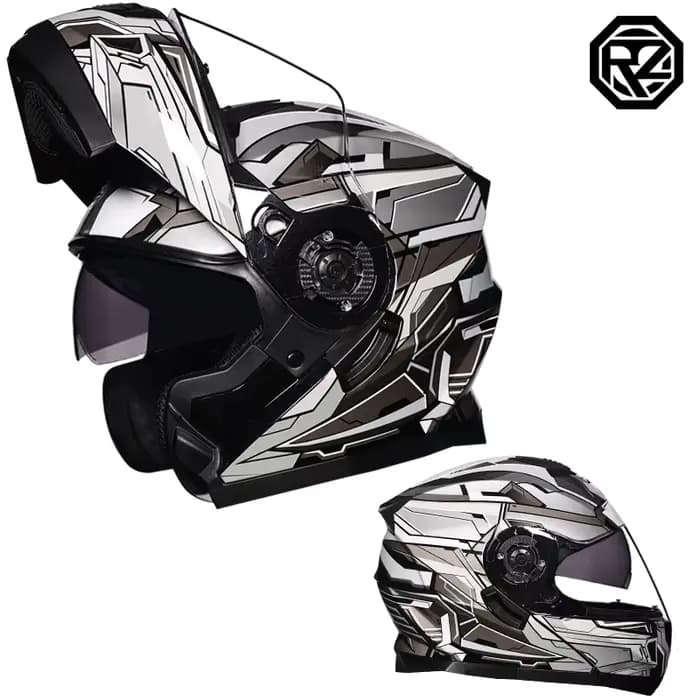 Casque de moto à double lentille