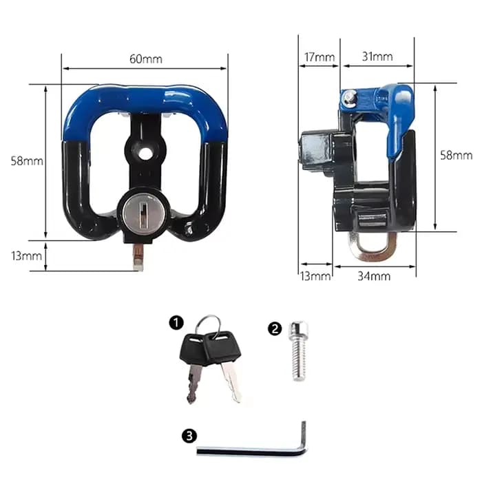 Verrou de sécurité antivol pour casque de moto en aluminium
