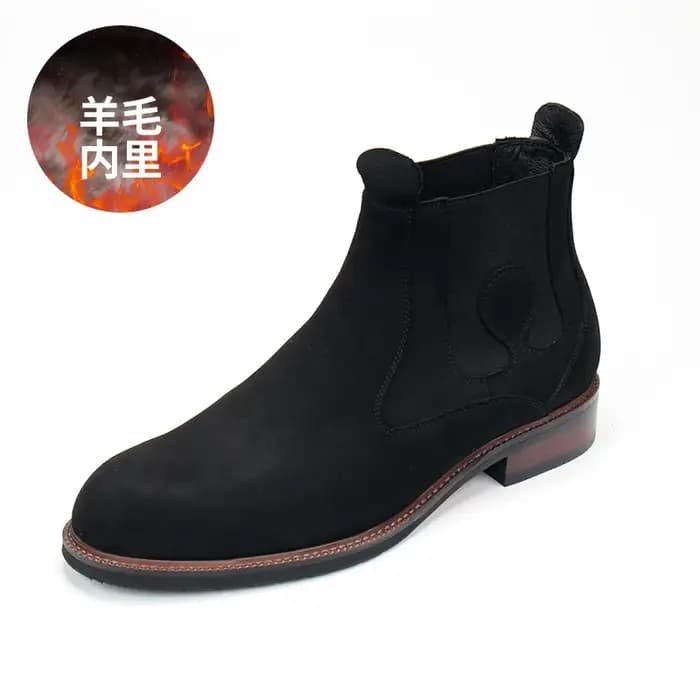 Botte de selle haute en cuir fauve pour hommes