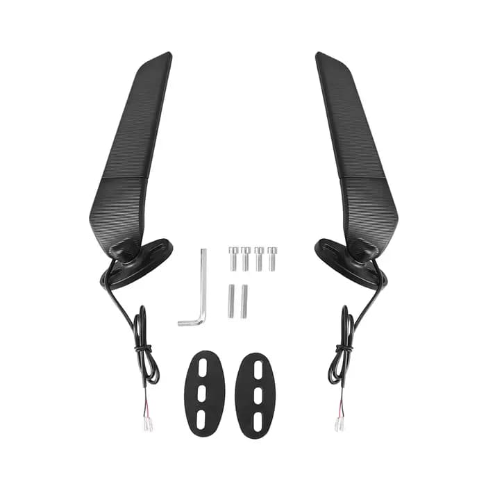 Rétroviseurs latéraux de moto modifiés, ailes coupe-vent réglables et rotatives avec lumière LED pou