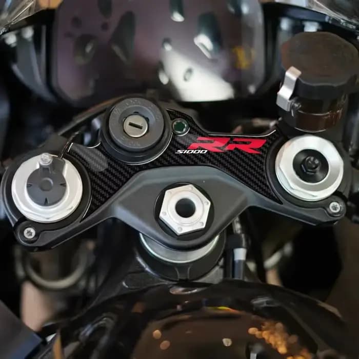 Nouveau M1000RR moto 3D fibre de carbone fourche supérieure joug protecteur autocollant pour BMW S10