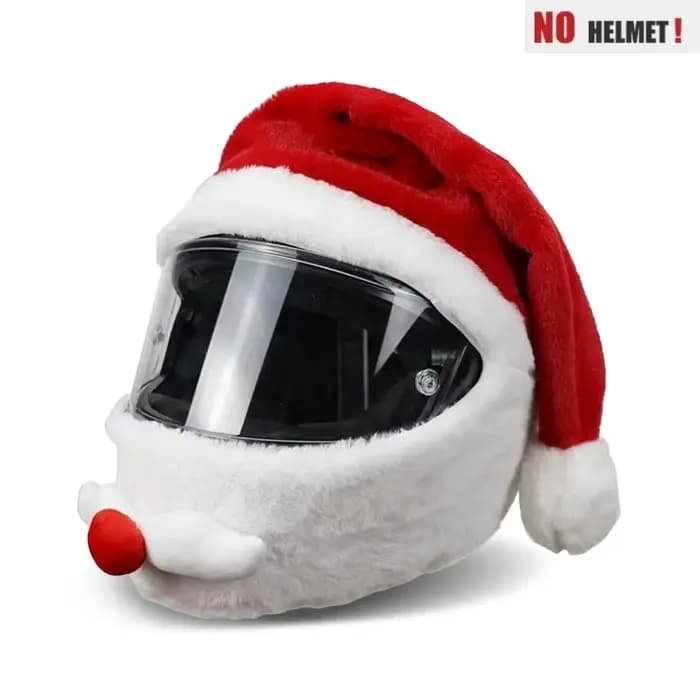 Housse universelle de casque de noël pour moto, ensemble en peluche moelleuse, dessin animé Elk, pèr