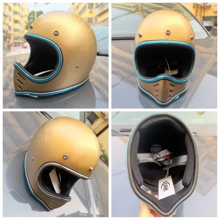 Casque de moto rétro à nez pointu