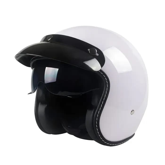 ECE casque de Moto visage ouvert lentille foncée avec bord solaire hommes femmes été Scooter