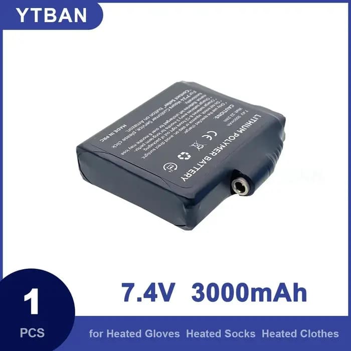 Batterie pour gants chauffants 7.4V 3000mah pour l'hiver en plein air