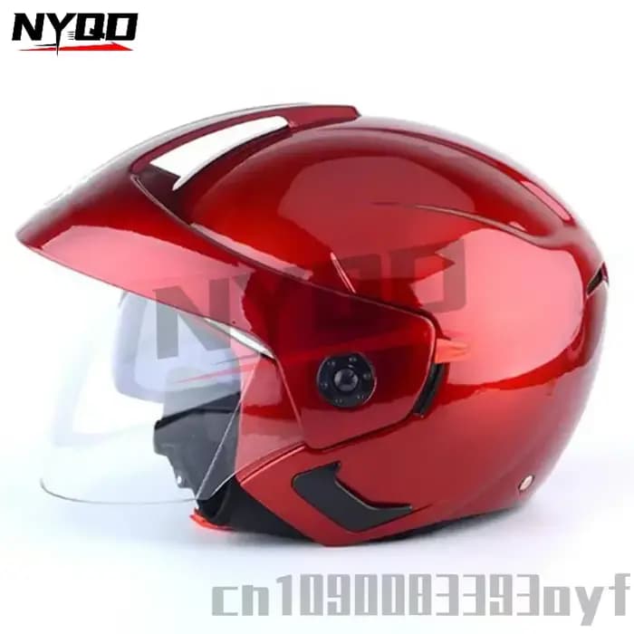 Casque de Moto visage ouvert double lentille