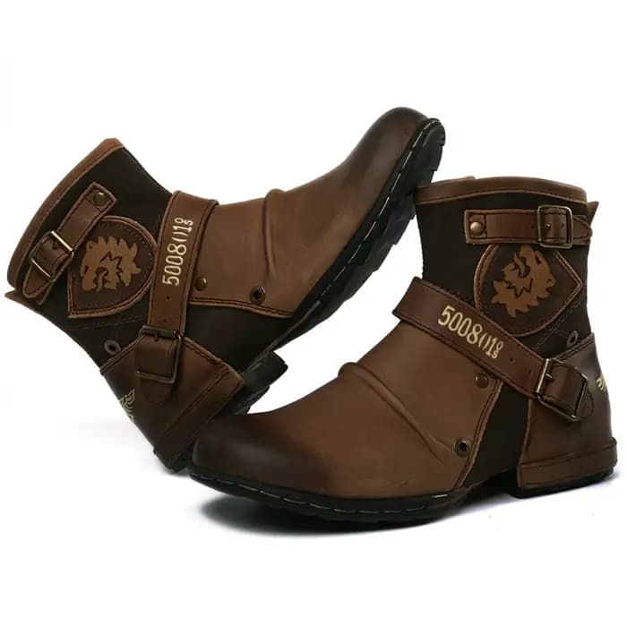 Bottes de moto pour hommes robe décontractée confort botte occidentale Zapatos