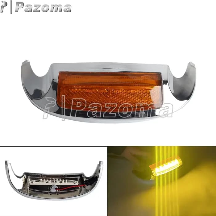 Couvercle de pointe de feux de bord de garde-boue LED avant et arrière de moto pour Harley Road King Electra Glide Herit