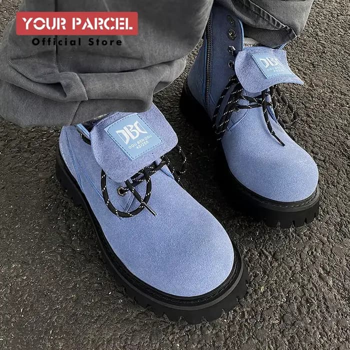 Bottes de moto courtes en cuir pour hommes