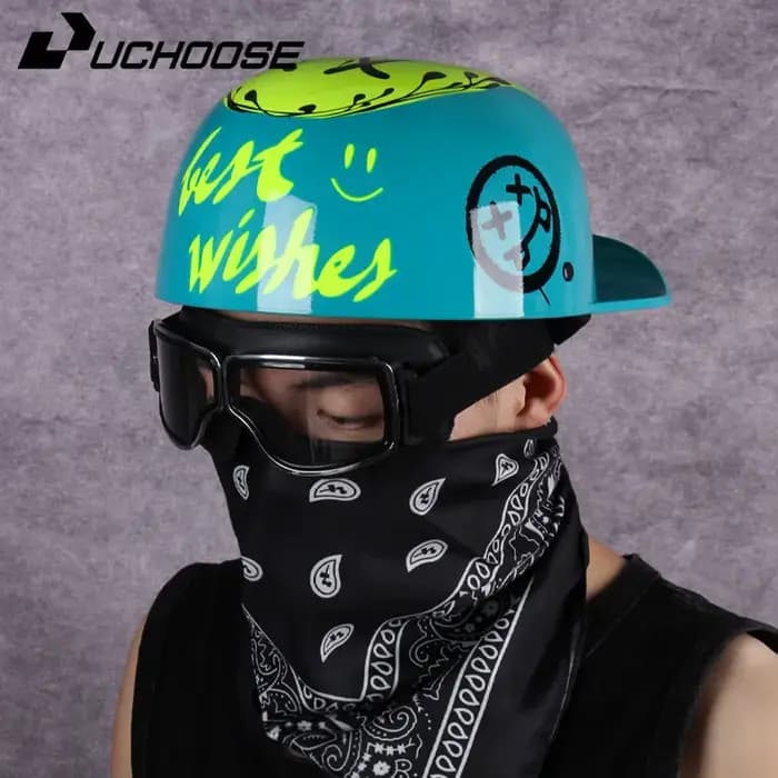 Demi-casque de moto rétro d'été