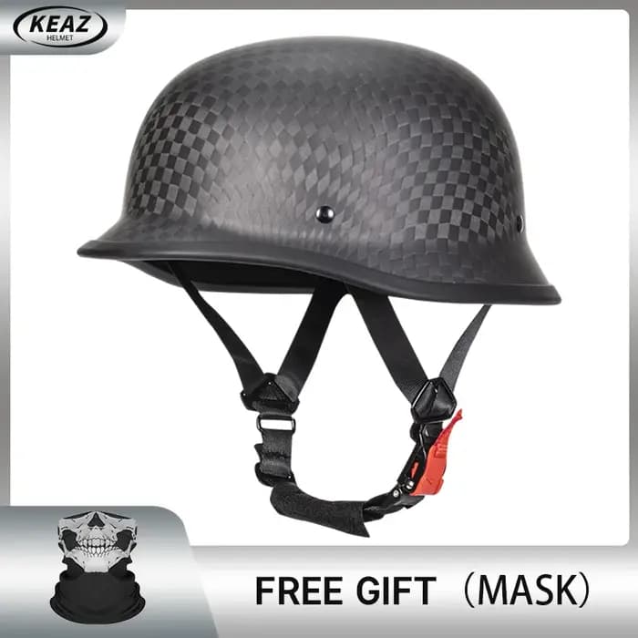 Casque demi-visage en fibre de carbone pour moto