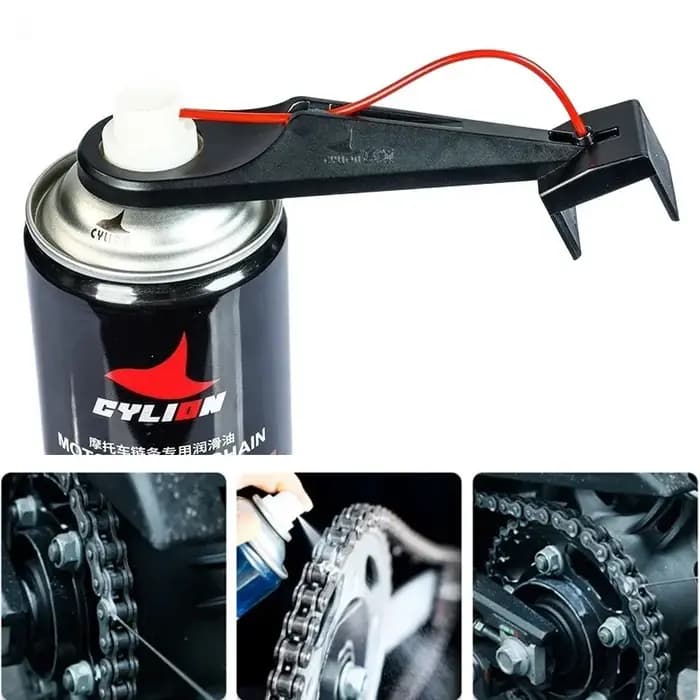 Kit de pulvérisation d'huile pour chaîne de moto, applicateur de lubrifiant sans salissure, nettoyeur de chaînes de moto, ensemble d'outils d'entretien
