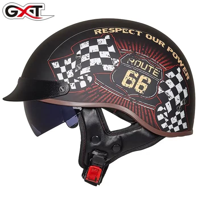 Demi-casque rétro Moto Cruiser casque Style allemand Vintage Casco