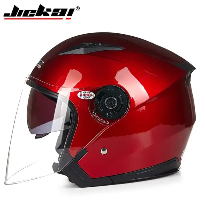 JIEKAI-512 Moto double lentille demi Casque Cascos Para Moto casques de course ABS Casque Moto Casqu