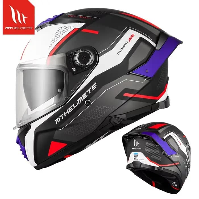 Casque de moto intégral MT Thunder 4 SV d'origine espagnole, double visière, certification ECE DOT,